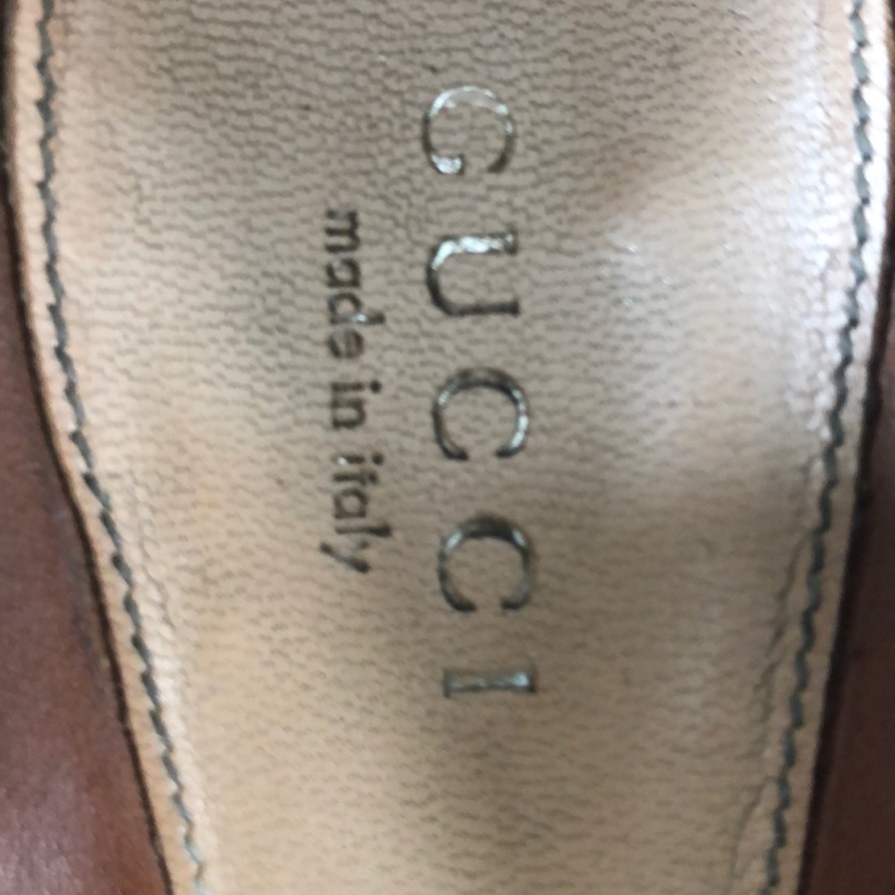 Gucci Brown Peep Toe Heels Sz 39.5/9.5 U.S. - Picture 9 of 11